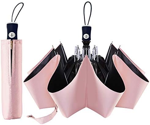 FDJASGY UV Sun Umbrella Compact Folding Travel Umbrella Auto Open Close Compact Folding Rain Umbrellas for Women Men Blocking UV 99.98%