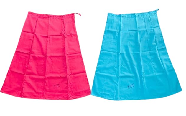 Cotton Petticoat for Women, Light Pink and Sky Blue, Casual Style, Pack of 2-picture-30