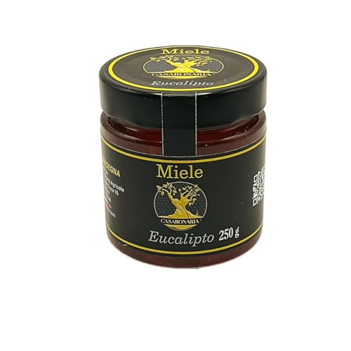 Casa Bonaria Miel de Eucalipto 150 g, Miel Artesanal, Producida en Italia, Aroma Natural, Ideal para Desayunos, Postres y Maridajes Gourmet