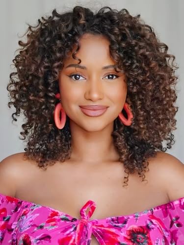 Gowit Gogo Curl Crochet Hair, 10 Inch, 6 Packs, Short Curly Crochet Hair for Black Women, Ombre Brown, Deep Ocean Wave, Synthetic Crochet Braids
