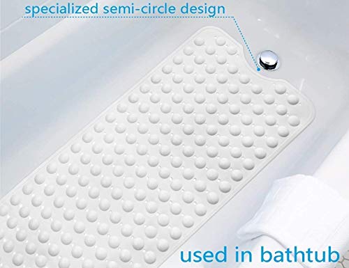 Renfeiyuan Extra Long Bathtub Mat With Strong Suckers Non Slip Bath Mat And Shower Mat For Bathroom Machine Washable 40 100Cm Slip Resistant Mat For Shower (Color : White) #TOP6