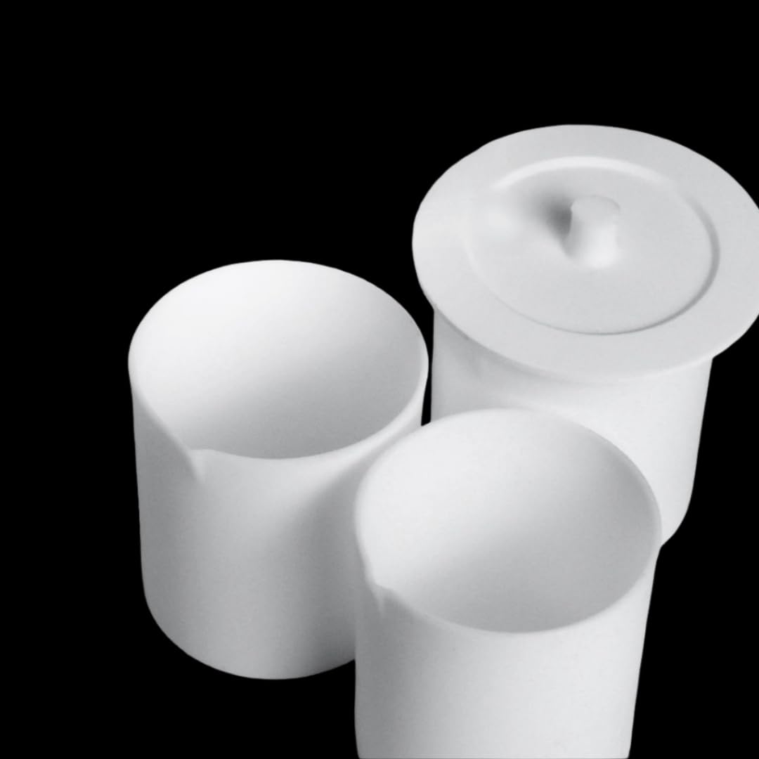 Vaso de precipitados de PTFE de : vaso de teflón de 50 a 1000 ml for resistencia química, seguro for ácidos y álcalis.(With a Lid 2000mL)