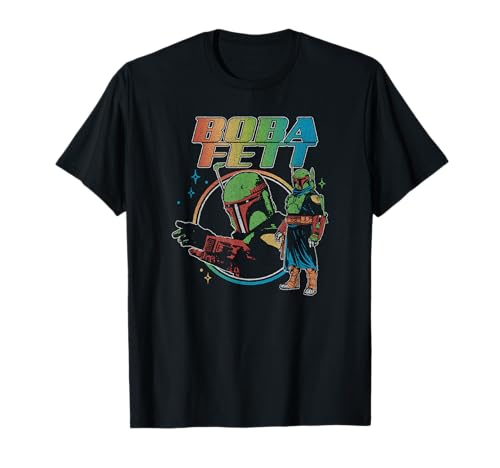 T-shirt Star Wars Book of Boba Fett avec logo arc-en-ciel pour fan de science-fiction