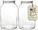 2 Pack - 1 Gallon Glass Mason Jar Wide Mouth with Airtight Metal Lid - Safe for Fermenting Kombucha Kefir - Pickling, Storing and Canning- BPA-Free Dishwasher Safe- By Kitchentoolz