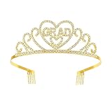 YROHGKPN Graduación Estola De Honor Faja/Corona De Diamantes Para La Ceremonia Académica Para La Ceremonia De Graduación De Graduados 2024, Corona de grado dorado, Talla única