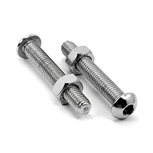 (30 sets) M6-1.0 x 30 mm Hex Socket Screws and Nuts Set 304 Stainless Steel 18-8 Round Head Screws, Silver, M6 x 30mm - Image 4