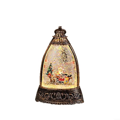 MeevrgR Decoración de farol de Navidad con luz de té LED, lámpara de vela festiva que funciona con pilas con patrón de Papá Noel, alce y muñeco de nieve, luces navideñas sin llama para decoración de