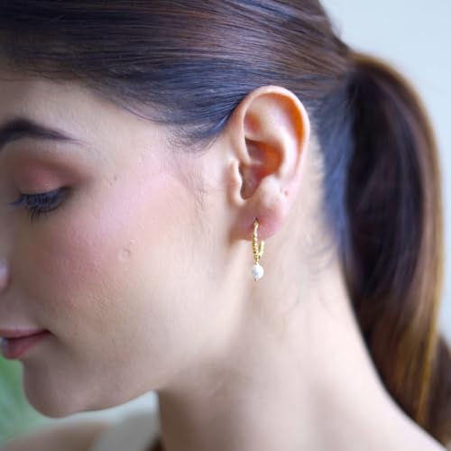 Image of ZAVYA 925 Sterling Silver Cubic Zirconia Circular Gold Plating Earrings | | Gift for Women and Girls | With Certificate of Authenticity and 925 Hallmark