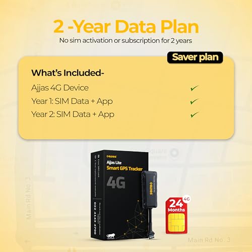Image of Ajjas 4G Lite (with 24 Months 4G SIM Recharge) - Wired Hidden AI Smart GPS with Driving Score, Location Tracking, Geo Fence Alert, More 15+ Features for Car, Bike, Truck, Bus