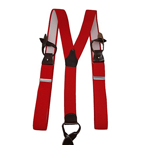 Bretelles homme à boutons rouge pour éviter que le pantalon glisse sans serrer la taille