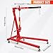Hipicute Hydraulic Engine Hoist 2 Ton, 4400LB Heavy Duty Folding Cherry Picker Shop Crane Hoist Lift with Telescopic Boom & 6 Casters for Lifting Motor, Garage, Workshop and Factory, Red