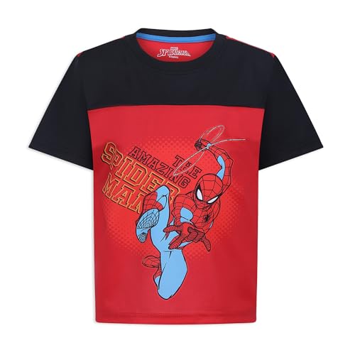 Image of Marvel Spider-Man Boys 3 Piece Mix and Match T-shirts and Shorts Set for Toddlers and Little Kids