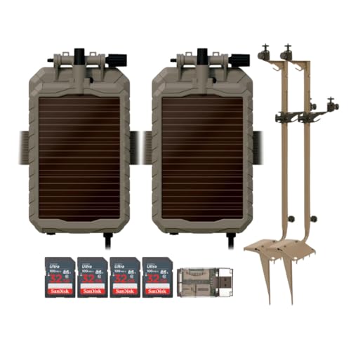 Image of Stealth Cam Adjustable Multi-Pivot Mounting Post for Trail Camera and Battery (2-Pack) Bundle with Lithium Solar Power Panel (2-Pack), 32GB Memory Card (4-Pack), and SD Card Reader USB 2.0 (9 Items)