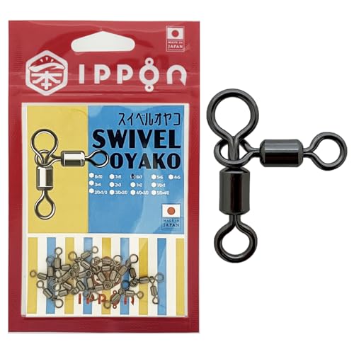 IPPON (一本) スイベルオヤコ 日本製 ステンレス サルカン 徳用 釣り 仕掛け (#6×#7/12個入/強度:39kg×34kg)