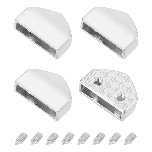 QUARKZMAN 4 Stück Metall Gürtelschnallen Endkappen 25mm Breite Fünfeck Gurtband Endstück Reißverschluss Kappen Clips mit Schrauben für DIY Nähen Basteln Geldbörse Gürtel Silberfarben