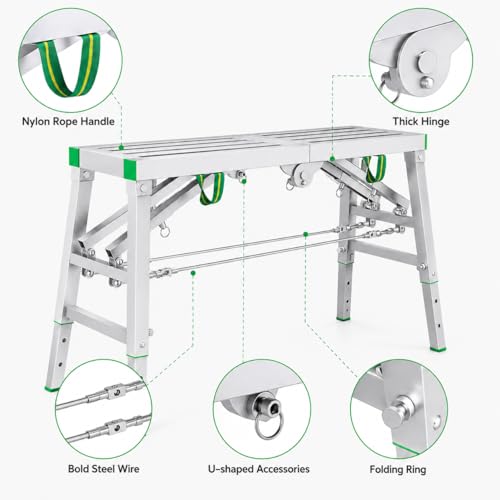 Plataforma de trabajo plegable portátil resistente para uso doméstico 7