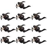 Gobrico 10 Pack Oil Rubbed Bronze Privacy Interior Door Locks, Drop/Wave Levers Door Knobs Bed/Bath Locksets, Keyless Door Handles