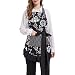 Surblue Plus Size Retro Vintage Women Cute Black Apron Two Pockets 100% Organic Cotton Extra-Long Tie Kitchen Apron for Baking Cooking Gardening 29 x 21 inch