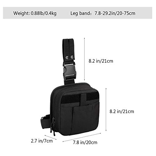 Arcenciel Leg Bag Tactical Military First Aid Pouch Drop Waist Thigh Hip Fanny Pack Tool Gear For Paintball Airsoft Motorcycle Riding (Black) #TOP2