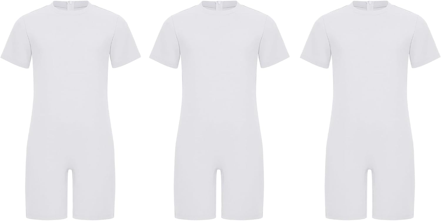 Adaptive Clothes for Girls Boys One Piece Wide Leg Jumpsuit Special Needs Rompers Basic Overalls Playsuit White 10 Years