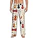 VOSERY Mens Pajama Pants - Fashion Vintage Cello 1 Print Pjs Sleep Bottoms for Mens Lounge Pants with Pockets Black