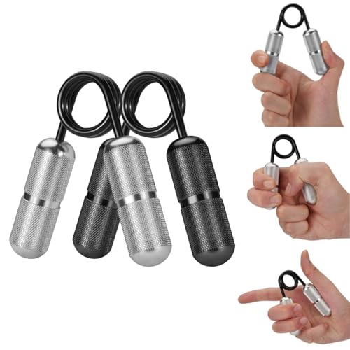 LOQATIDIS Mini Grip Strength Trainer (2PCS Black & Silver)
