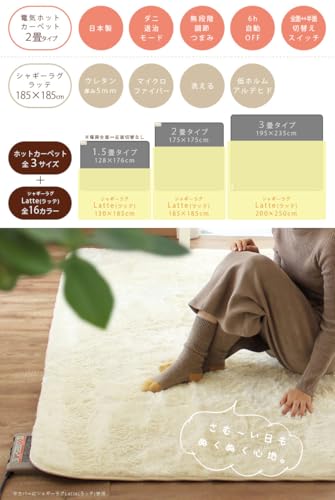 GreOne ホットカーペット本体 + シャギーラグ Latte (ラッテ) セット の商品画像 2