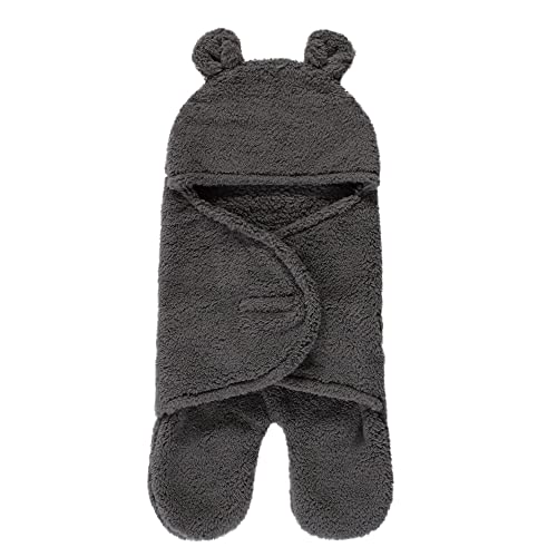 Image of Hudson Baby Unisex Baby Animal Sherpa Baby Outdoor Stroller Sack Wrap, Charcoal, One Size