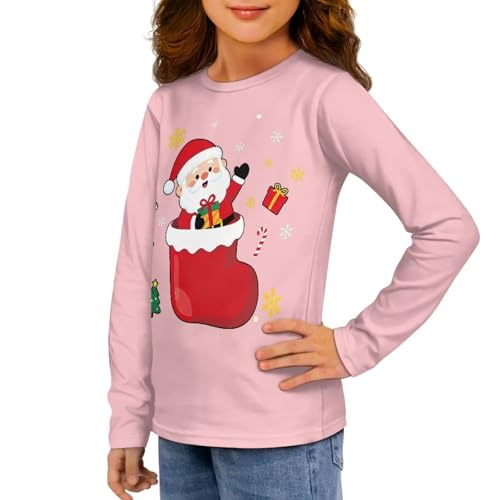 Image of Girls Long Sleeve T Shirt Cute Cartoon Crewneck Shirt for Kids 3-16Y Fall Winter Clothes