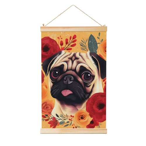 Poster fleur de carlin suspendu pour deco salon chaleureuse