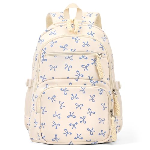 jingyuKJ Mochila Coquette Bow – Linda mochila escolar com laço kawaii, mochila estética, A02 Azul, 45x30x15cm (17.72x11.81x5.91inches), Mochilas Daypack