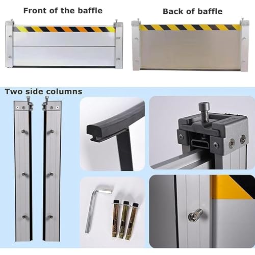 Barrera de aluminio móvil con sellado estanco para puertas 5