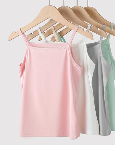 Image of Toddler Girl's Cotton Camisole Undershirts 3-4 Pack Cute Printed Tank Top Camis for Kids 2T-7T (US, Age, 6 Years, 7 Years, Style3)