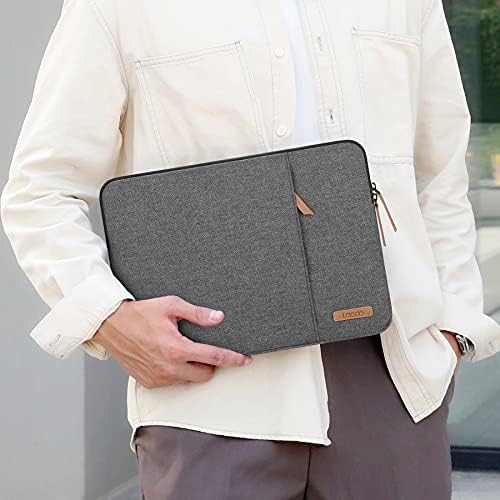 Lacdo 360° Protective Laptop Sleeve Case for 13 inch New MacBook Air M2 A2681/M1 A2337 A2179 A1932, 13" New MacBook Pro M2 M1 A2338 A2251 A2289 A2159 A1989, 12.9" New iPad Pro Accessory Bag, Dark Grey