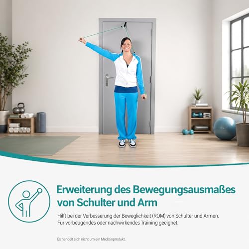 Foto von Gymnastika Schultertrainer Pulley – Übungssystem für Schulter-Mobilität – inkl. Handgriffe und Türanker