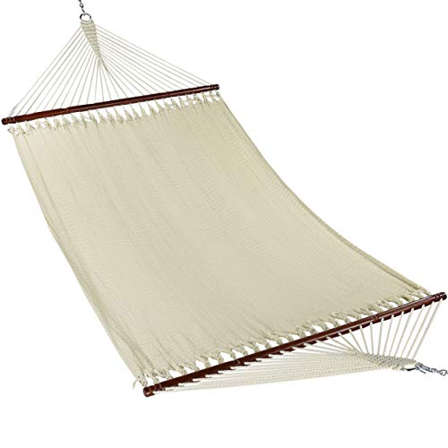 Jumbo Caribbean Hammock - 55 INCH - Soft-Spun Polyester (Cream)
