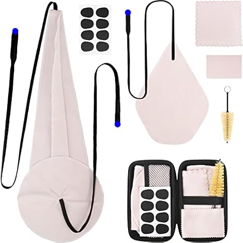 Saxophone Cleaning Kits with Case for Saxophone and Clarinet Flute Trumpet Instruments,8PCS Saxophone Mouthpiece Cushion,Mouthpiece Brush Microfiber Cleaning Cloth（Beige） Cover