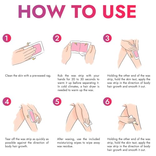 Image of Wax Strip Liposoluble Facial Wax Strips for Women - 20 Wax Strips + 4 Wax Wipes | Facial Hair Removal Face Wax Strip for Upper Lip, Eyebrows, Chin, Sidelocks Wax Hair RemovalKit(10*2) (Full Body Wax Strip)