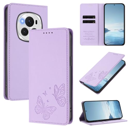 �X�}�z�P�[�X �Ή��@�� for Honor Magic6 Pro �yRFID�u���b�N�z�y�J�[�h�z���_�[�t�����z �}�O�l�b�g�J�� �X�^���h�@�\�t���zViolet