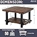 Pomona 27-Inch Rustic Square Coffee Table – Solid Pine Wood with Natural Weathered Finish and Industrial Metal Legs – Small Space Living Room Accent by Alaterre Furniture
