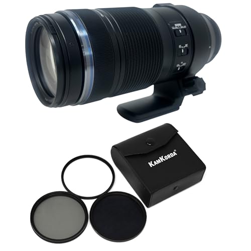 KamKorda Lens Filter Kit 95mm + M.Zuiko Digital 100-400mm f/5-6.3 IS II Lens, Micro Four Thirds System, 200-800mm (Full-Frame Equivalent), Compact Super Telephoto Lens + 2 Year Warranty