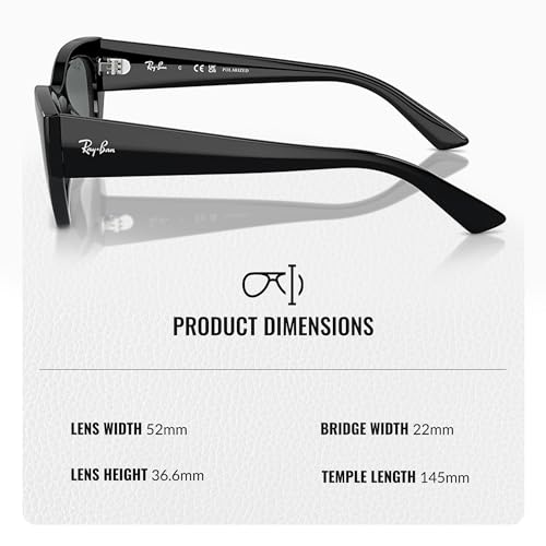 Image of Ray-Ban RB4430 ZENA BIO-BASED Square-Round Shaped Sunglasses for Men & Women with Official RAYBAN Eyewear Kit