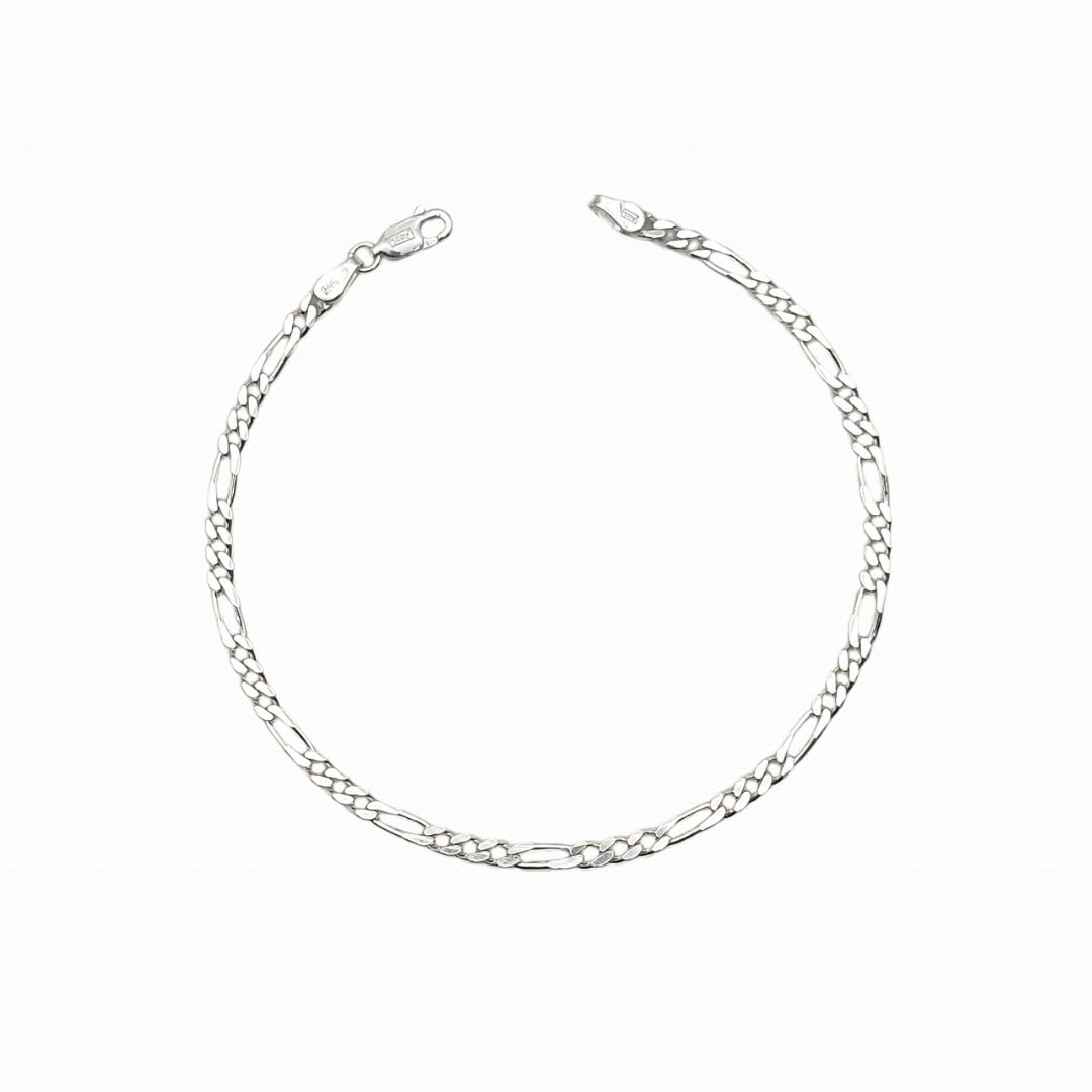 Arisidh 92.5 Pure Sterling Silver Plain and Sleek Figaro (Tendulkar) Bracelet Chain For Men and Boys. (WEIGHT � 4.5 Grams, LENGTH � 8.5 Inches) (B088FWJZXT) Amazon Price History, Amazon Price Tracker