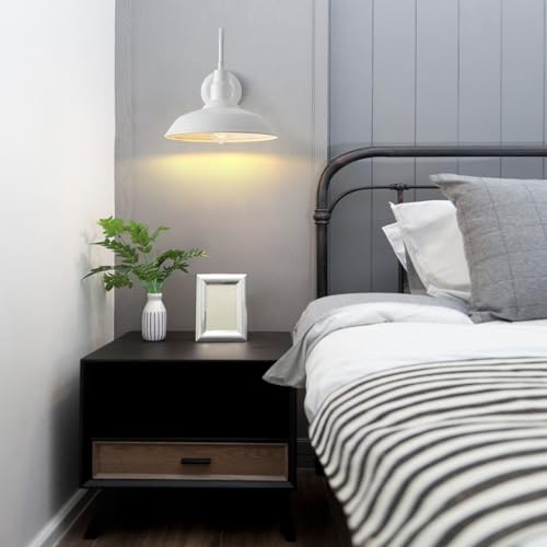 Image of 10 inch Outdoor Barn Lights for Farmhouse, Gooseneck Outdoor Light in Matte White, Farm Exterior Lighting Fixtures with Wall Mount, 2-Pack Outside Wall Sconce for Porch, Garage, Front Door