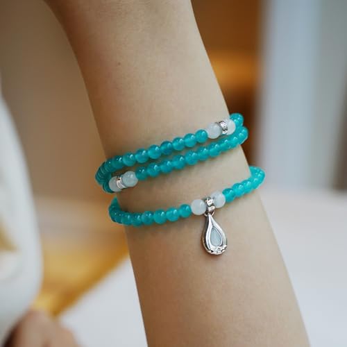 Image of Five Elements 18K Gold Vermeil 3 Layered Crystal Gemstone Beads Bracelet & Necklace for women Solid 925 Sterling Silver 18K Gold or White Gold Plated jewelry
