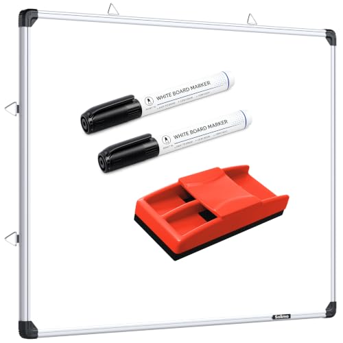 Image of Amazon Brand - Solimo White Board 3 feet x4 feet Non-Magnetic Chalk Board & White Board (90x120 cm) | 2 Whiteboard Markers + Duster | Dry Erase & Chalk Board | Home Office School Kids