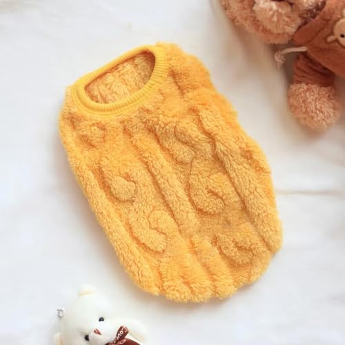 RichePet 2 Pack Winter Puppy Dog Sweater Chihuahua Dog Clothes for Dogs Sweater Cat Apparel for Small Pets, Warm Outfit for Winter Christmas (Pink+Yellow, Small)