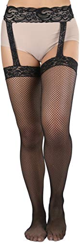 Image of ToBeInStyle Women's Attached Garter Belt Suspender Nylon Stocking Pantyhose
