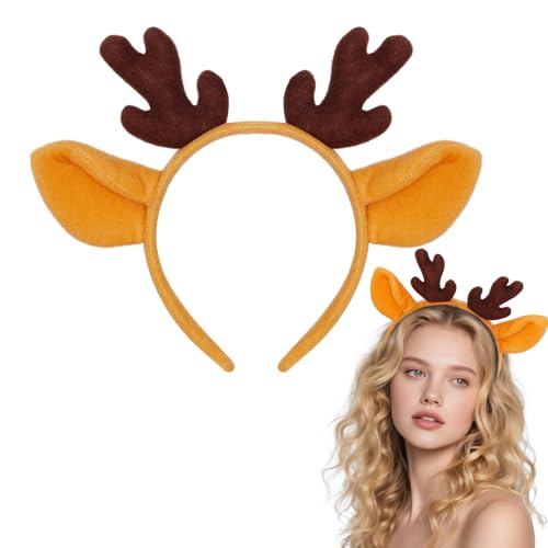 Image of Yolyoo Deer Antlers Headband Reindeer,Deer Costumes for Women Adults Cute Reindeer Antler Head Bands for Halloween Christma