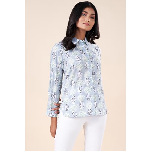 Image of Akkriti by Pantaloons Women's Printed Regular Fit Tunic Shirt